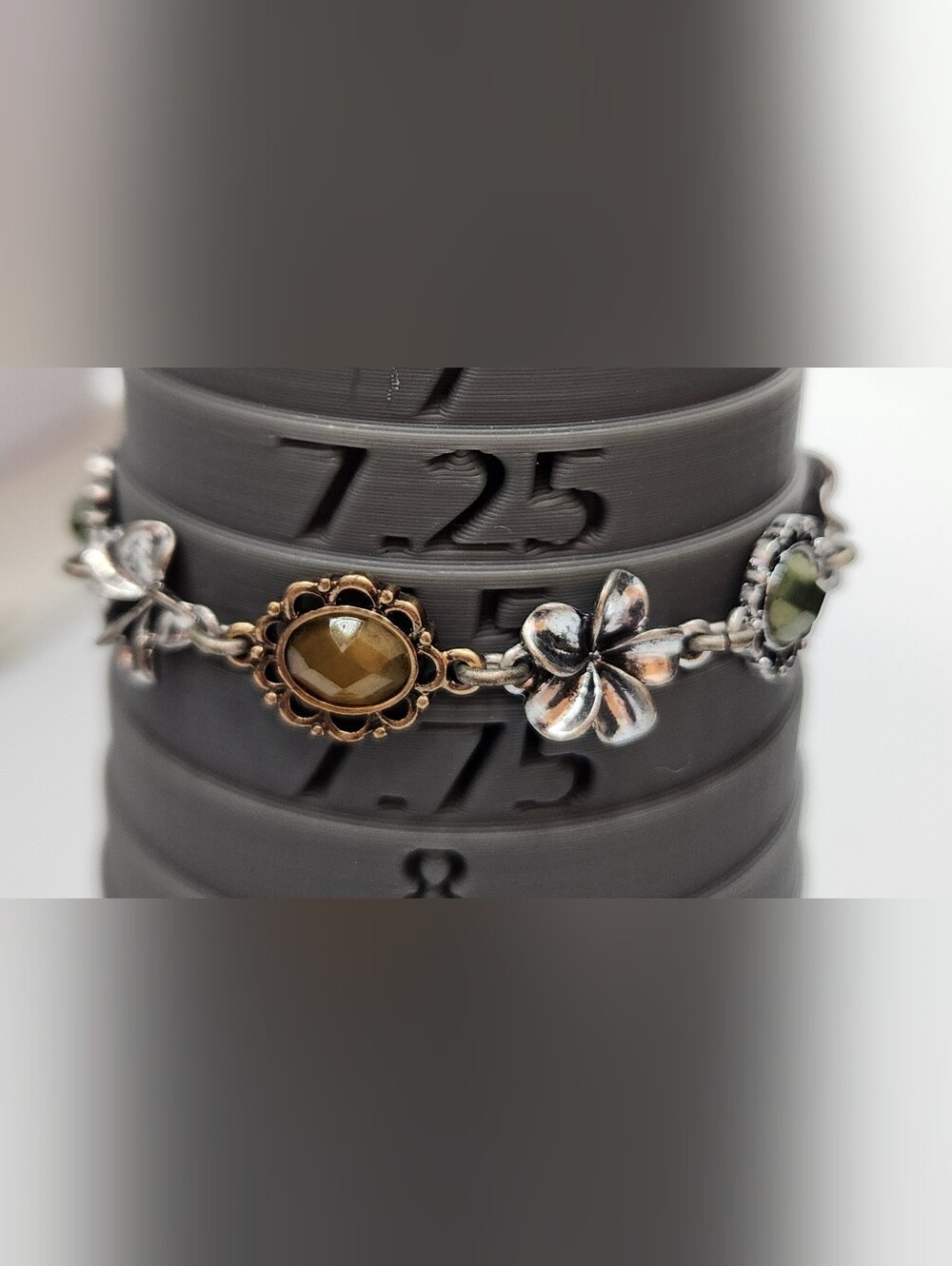 Lucky Brand Flowers Link Bracelet Mixed metals 7.5